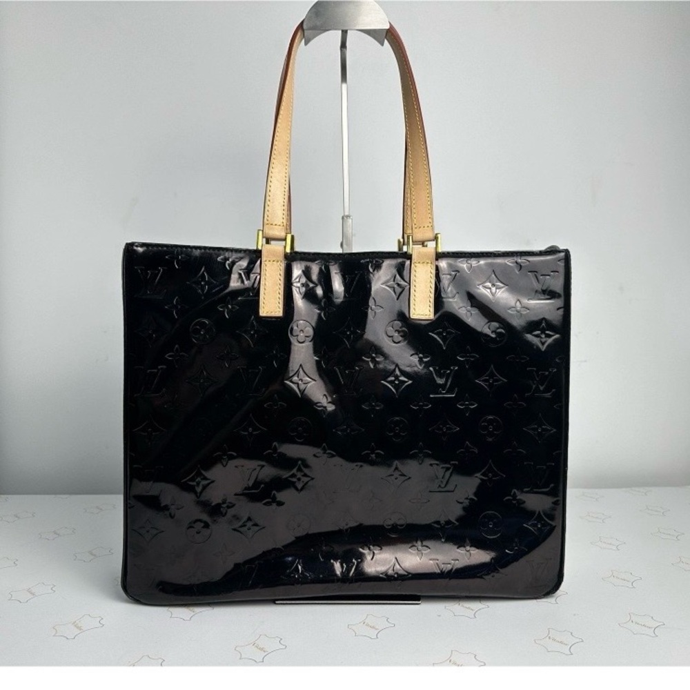 💯Authentic Louis Vuitton Vernis tote, black patent leather bag, Houston tote